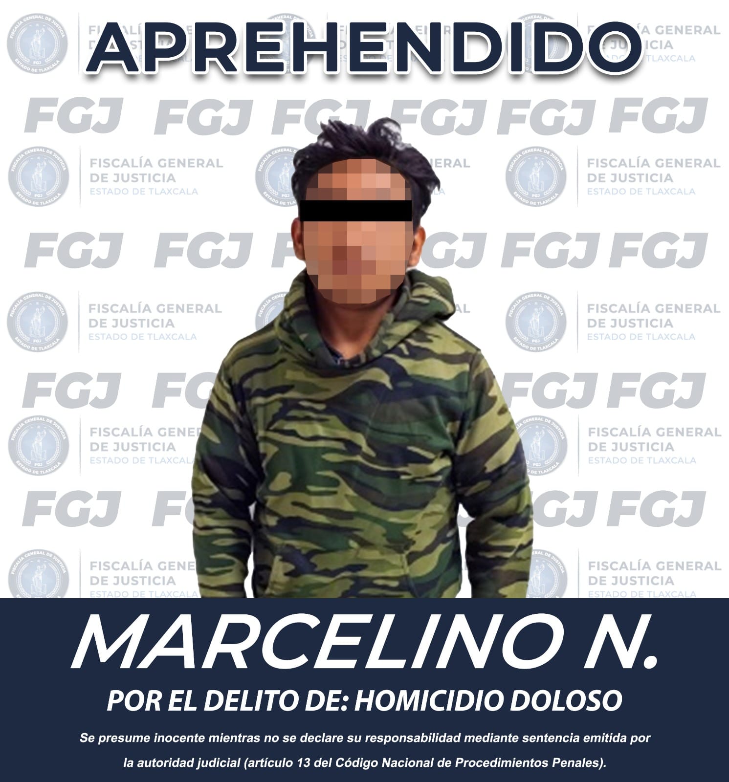 Aprehende FGJE a hombre por homicidio doloso ocurrido en Teolocholco